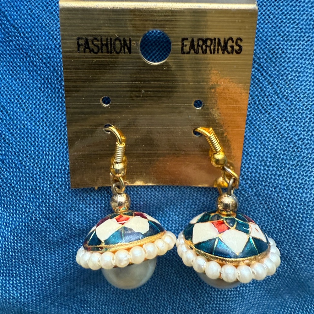 Indian Fashion Earrings with Multicolor Design